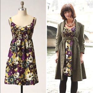 Anthropologie Maeve 100% Silk Ruffle Dress